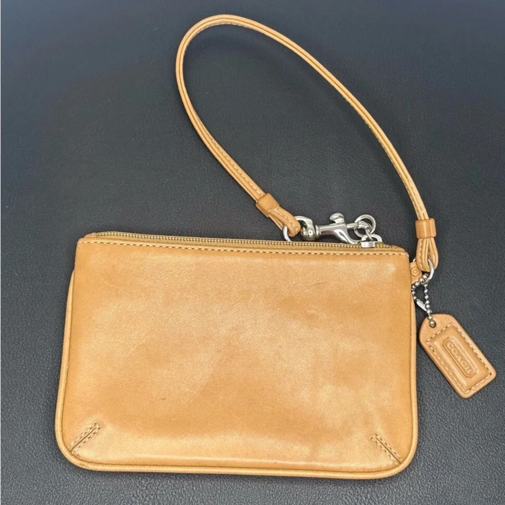 Coach Tan Leather Wristlet